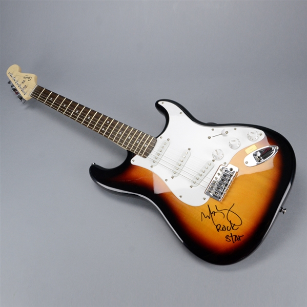Mark Wahlberg Autographed Genuine Fender Squier Sunburst Guitar with Rockstar Inscription