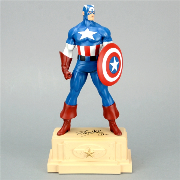 Chris Evans, Stan Lee Autographed 1999 Bowen Designs Captain America Modern Version Statue