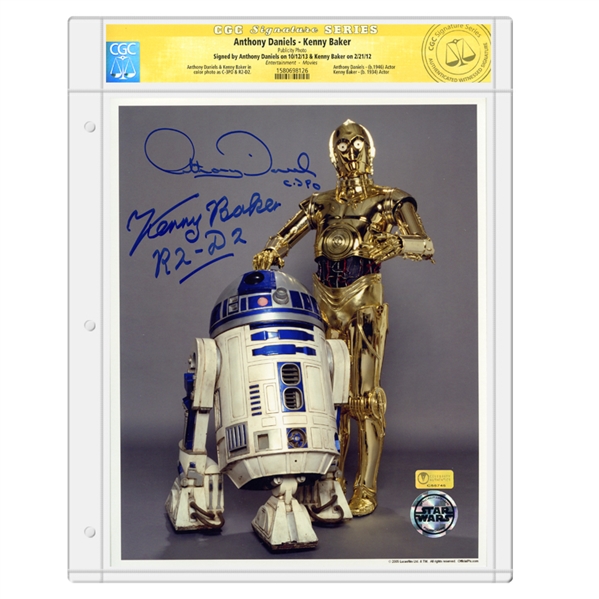 Kenny Baker, Anthony Daniels Autographed Star Wars R2-D2 and C-3PO Studio 8x10 Photo * CGC Signature Series