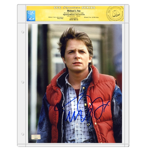  Michael J. Fox Autographed 1985 Back to the Future 8x10 Marty McFly Photo * CGC Signature Series
