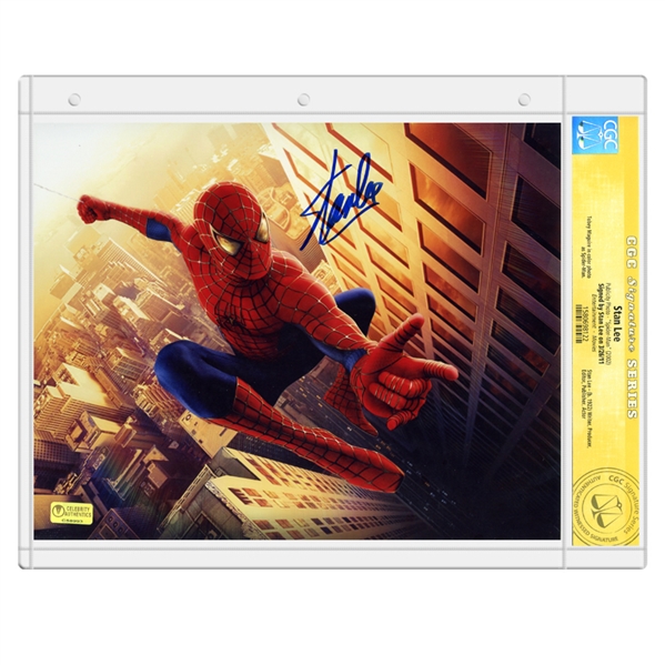 Stan Lee Autographed 2002 Spider-Man 8x10 Photo * CGC Signature Series