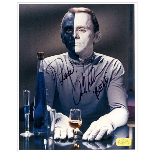 Frank Gorshin Autographed Star Trek 8x10 Bele Photo with Peace Inscription