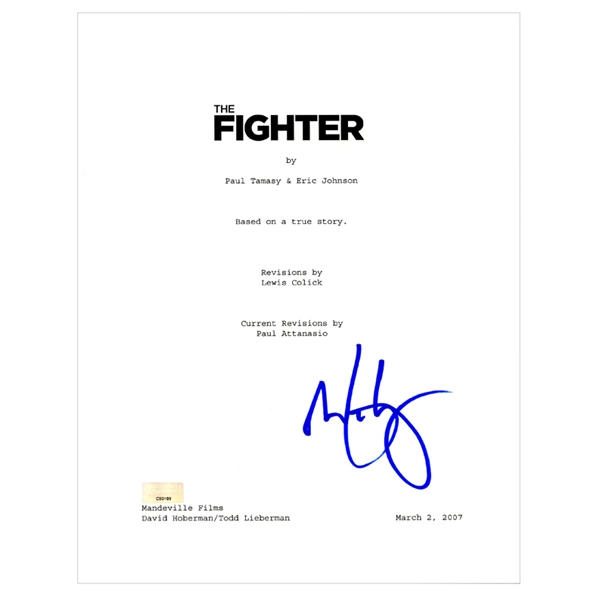 Mark Wahlberg Autographed The Fighter Script Cover