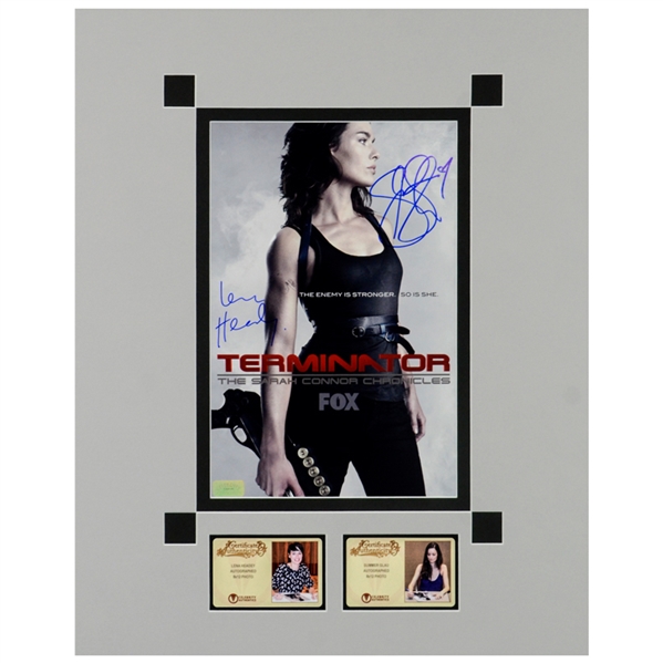 Lena Headey and Summer Glau Autographed Terminator The Sarah Connor Chronicles 8x12 Matted Promo Photo
