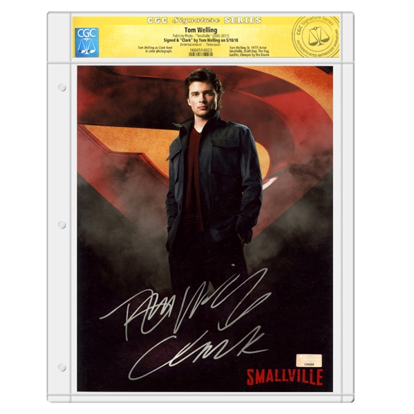 Tom Welling Autographed Smallville Clark Kent 8x10 Photo * CGC Signature Series with Clark Inscription