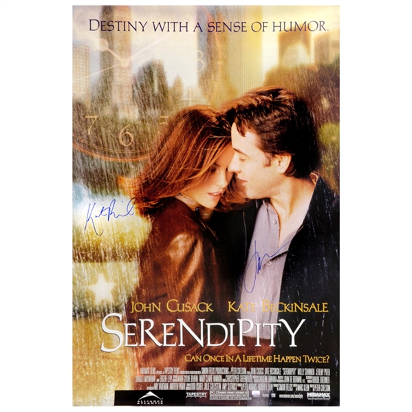 Kate Beckinsale and John Cusack Autographed 2001 Serendipity 27×40 Poster