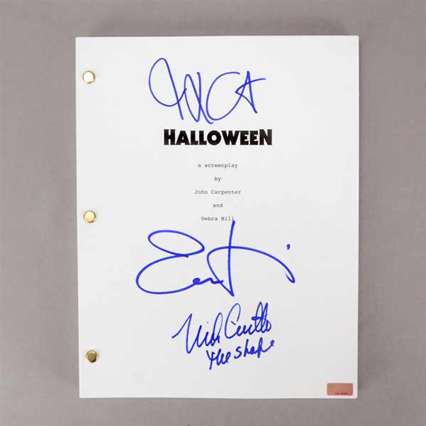 Jamie Lee Curtis, Nick Castle and John Carpenter Autographed 1978 Halloween Script