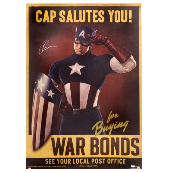 Chris Evans Autographed 2011 Cap Salutes You 24x36 Poster
