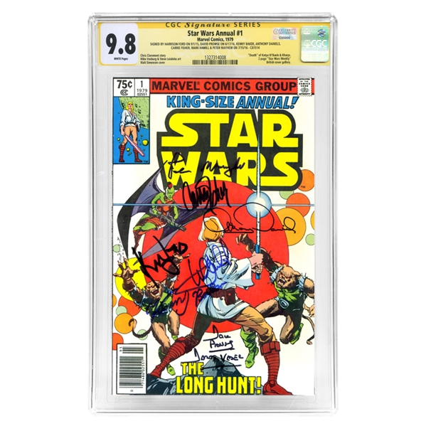 Harrison Ford, Carrie Fisher, Mark Hamill, Prowse, etc Star Wars Cast Autographed 1979 Star Wars Annual #1 CGC SS 9.8