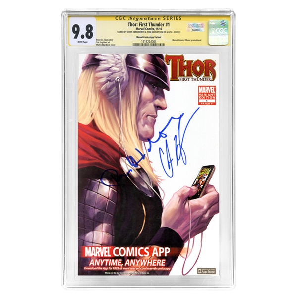  Chris Hemsworth and Tom Hiddleston Autographed 2010 Thor: First Thunder # 1 CGC SS 9.8