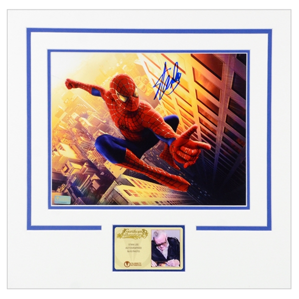 Stan Lee Autographed 2002 Spider-Man 8x10 Matted Photo