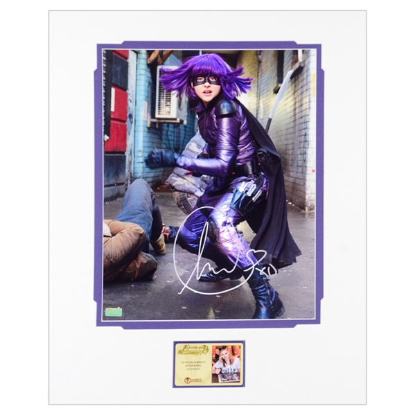 Chloë Grace Moretz Autographed 11×14 Kick-Ass 2 Hit-Girl Alley Fight Matted Photo