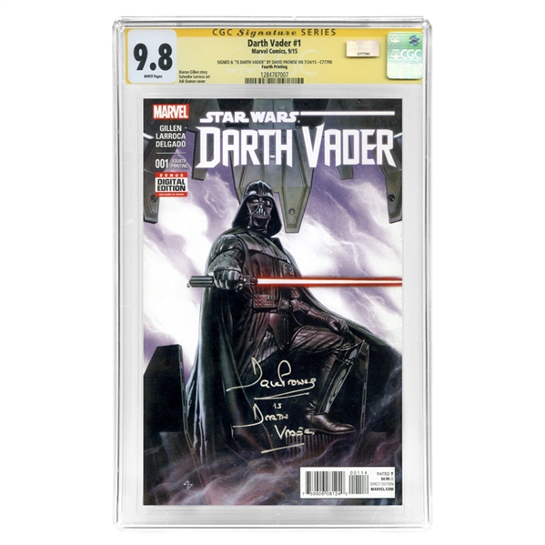 David Prowse Autographed 2015 Star Wars Darth Vader #1 CGC SS 9.8 Mint