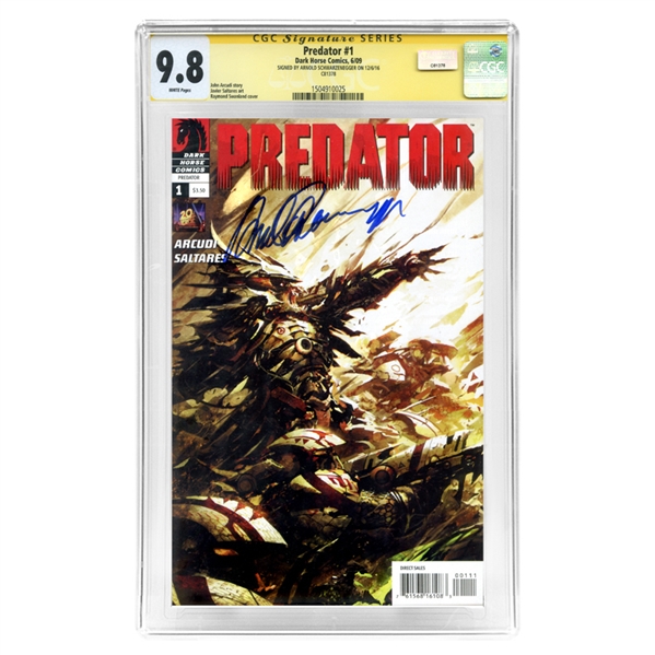 Arnold Schwarzenegger Autographed 2009 Predator #1 CGC SS 9.8 Comic