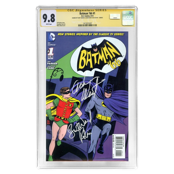  Adam West and Burt Ward Autographed 2013 Batman 66 #1 CGC Signature Series 9.8 Comic