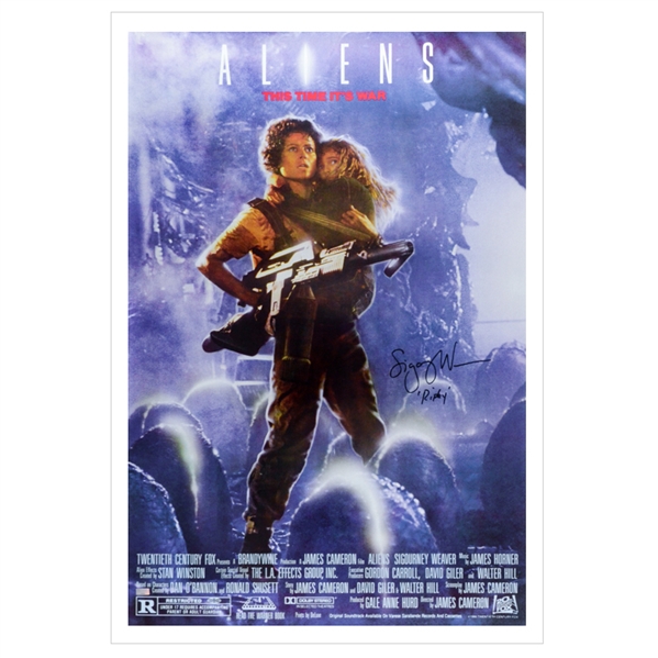 Sigourney Weaver Autographed 1986 Aliens 27x40 Poster