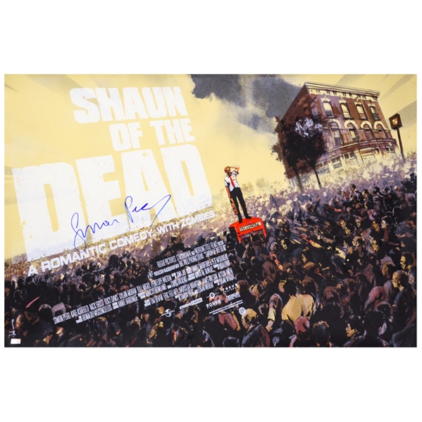 Simon Pegg Autographed Mondo 2004 Shaun of the Dead 24x36 Movie Poster