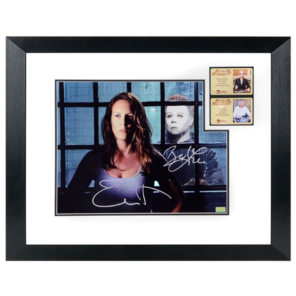 Jamie Lee Curtis and Brad Loree Autographed Halloween Resurrection 11x14 Framed Photo