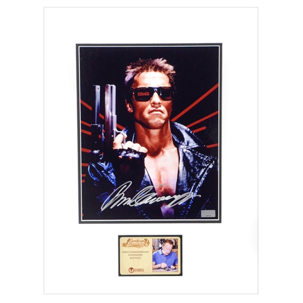 Arnold Schwarzenegger Autographed Terminator 8x10 Matted Photo