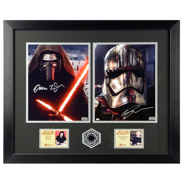 Adam Driver and Gwendoline Christie Autographed and Framed Force Awakens 8x10 Photos