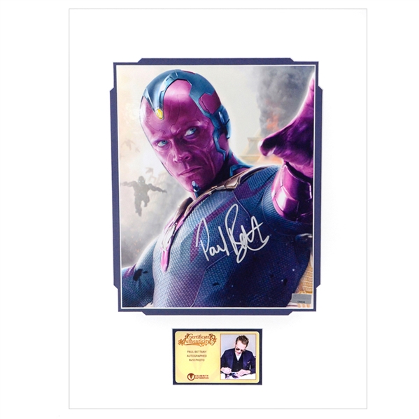 Paul Bettany Autographed Avengers 8×10 Age of Ultron Matted Photo