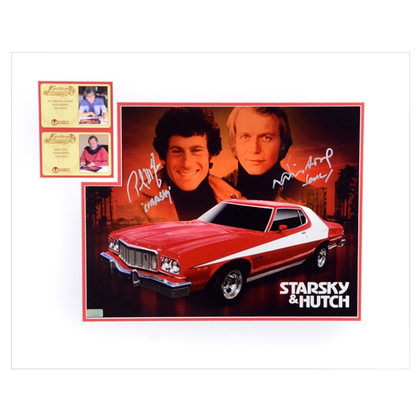 David Soul and Paul Michael Glaser Autographed Starsky and Hutch Tribute 11x14 Matted Photo
