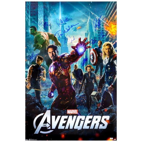  2012 Avengers Cast Autographed 24x36 Movie Poster * Hemsworth, Gregg, Ruffalo, Evans, Hiddleston, Renner, Bettany, Smulders, Lee