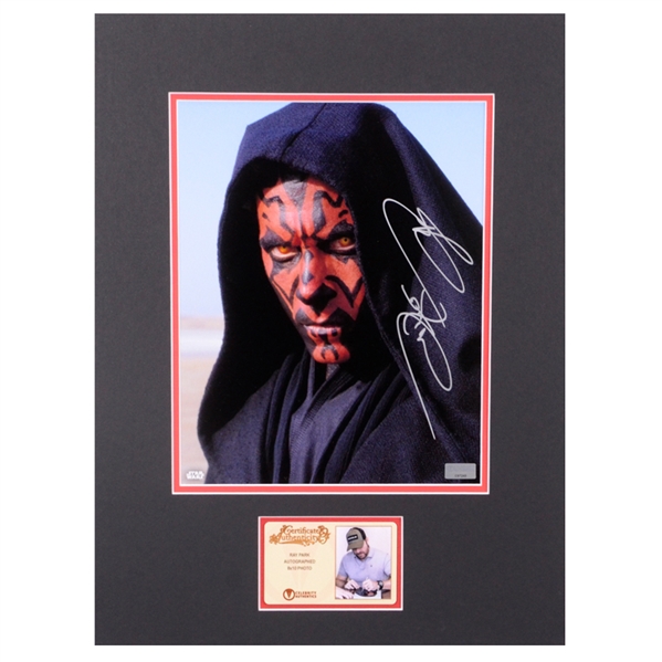 Ray Park Autographed 1999 Star Wars Ep. I The Phantom Menace Darth Maul 8x10 Matted Photo