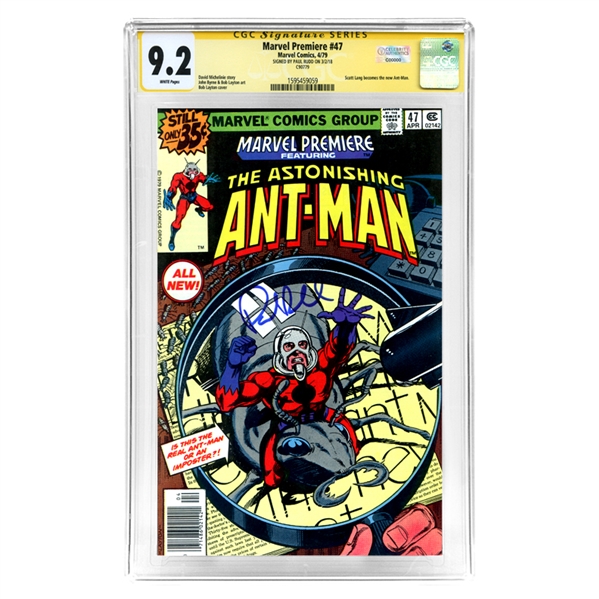 Paul Rudd Autographed 1979 Marvel Premiere #47 CGC SS 9.2 * 1st Appearance of Scott Lang as Ant-Man