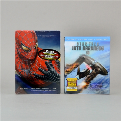 Spider-Man 3: 2 Disc Special Edition Dvds and Star Trek: Into Darkness in 3D on Blu-Ray DVD (Lot of 2)
