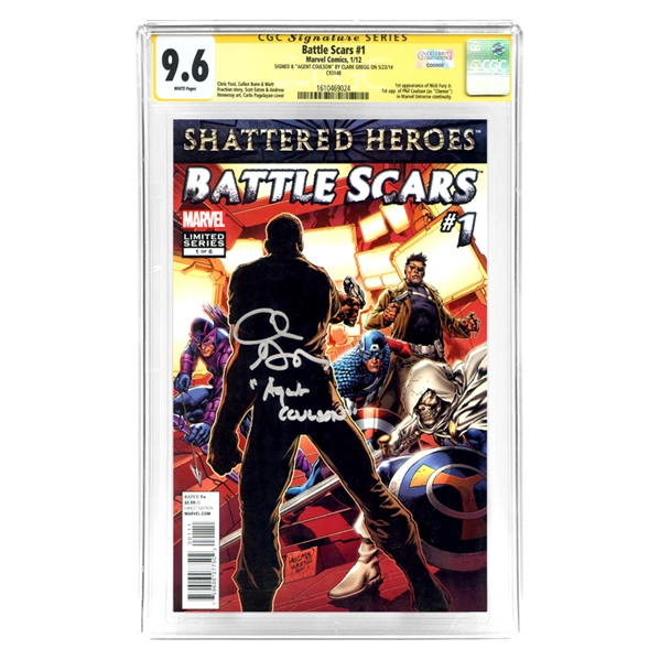 Clark Gregg (Thor, Avengers, Captain Marvel) Autographed Battle Scars #1 CGC SS 9.6 * 1st Appearance of Agent Coulson!