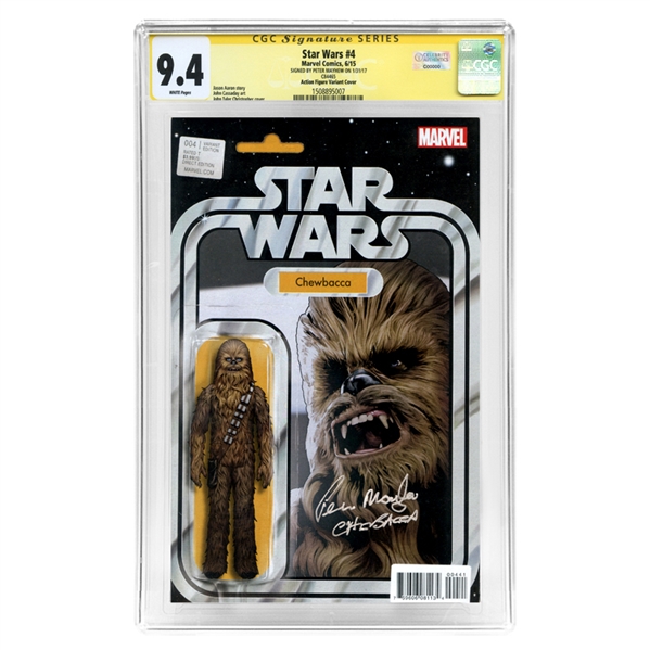 Peter Mayhew Autographed Star Wars #4 CGC SS 9.4 Action Figure Variant Comic