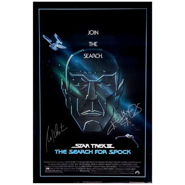 William Shatner and Nichelle Nichols Autographed 27×40 Star Trek III: The Search For Spock Poster