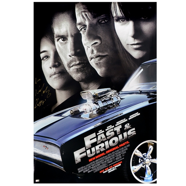 Michelle Rodriguez Autographed 27x40 Fast and Furious Poster W/ Letty Inscription 