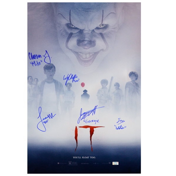 Jaeden Lieberher, Jack Dylan Grazer, Jackson Robert Scott 2017 IT Cast Autographed 16x24 Poster with Character Names