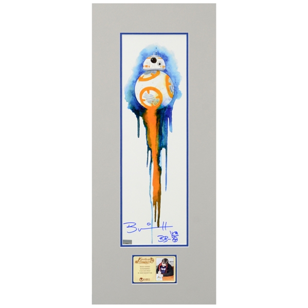 Brian Herring Autographed 5.5x17 BB-8 Matted Art Print with BB-8 Inscription