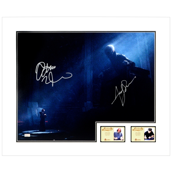 Adam Driver and Andy Serkis Autographed 2015 Star Wars: The Force Awakens Kylo Ren and Snoke 16x20 Matted Scene Photo