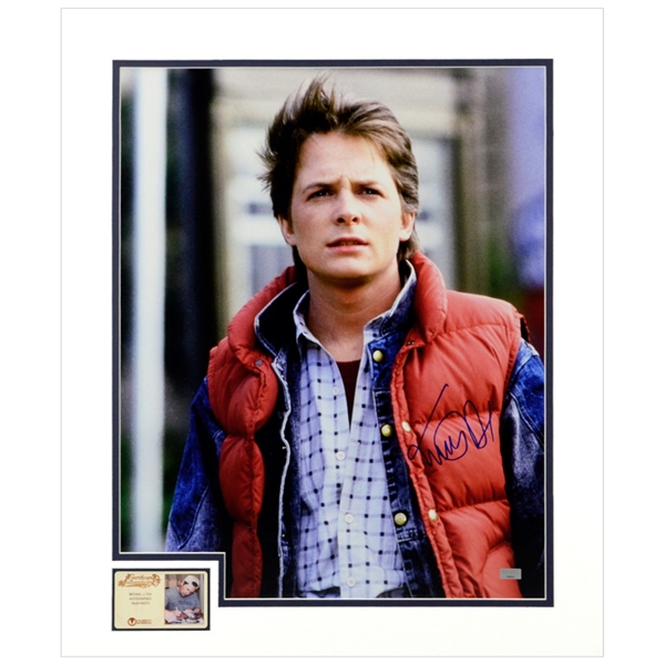 Michael J. Fox Autographed 1985 Back to the Future Marty McFly 16x20 Matted Photo