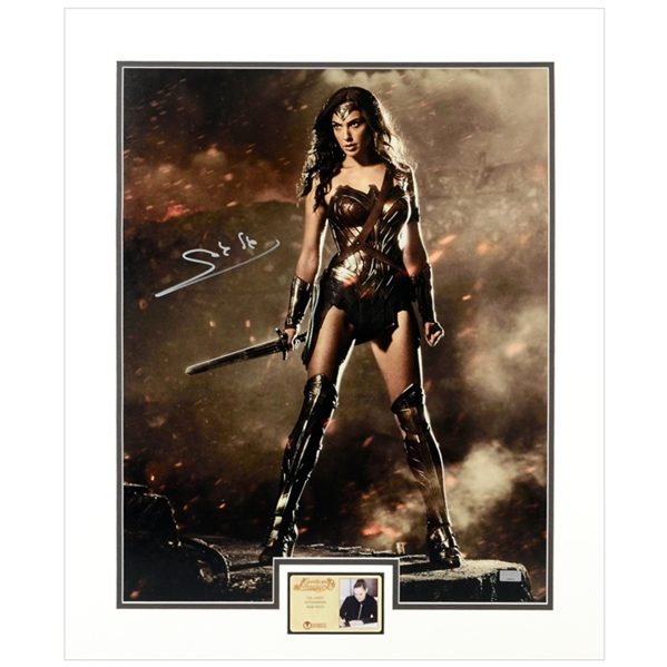 Gal Gadot Autographed 16x20 Matted Wonder Woman Photo