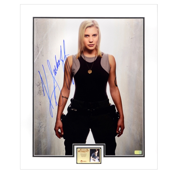 Katee Sackhoff Autographed Battlestar Galactica Starbucl Stance 16x20 Matted Photo