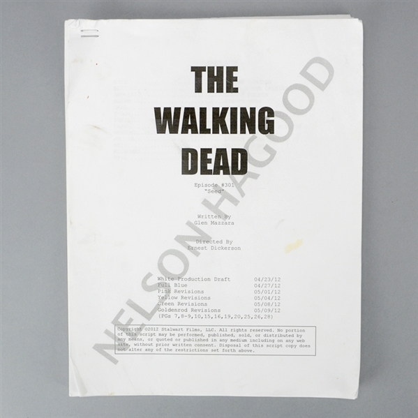 The Walking Dead Episode #301 Seed Production Draft Script *Features Hershels Leg Amputation 