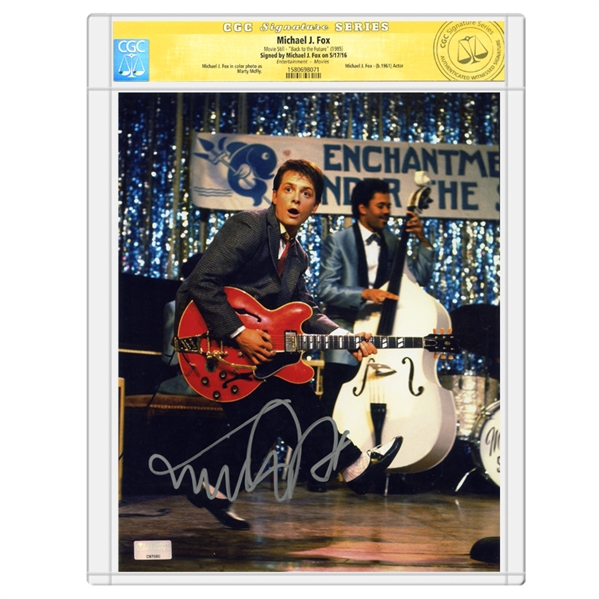 Michael J. Fox Autographed Back to the Future Johnny B. Goode 8x10 Photo * CGC Signature Series