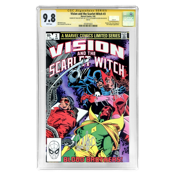 Paul Bettany and Elizabeth Olsen Autographed 1983 Marvel Vision and The Scarlet Witch #3 CGC Signature Series 9.8 Mint