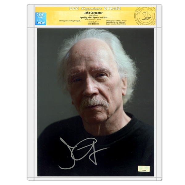 John Carpenter Autographed Portrait 8x10 Photo *CGC Signature Series 