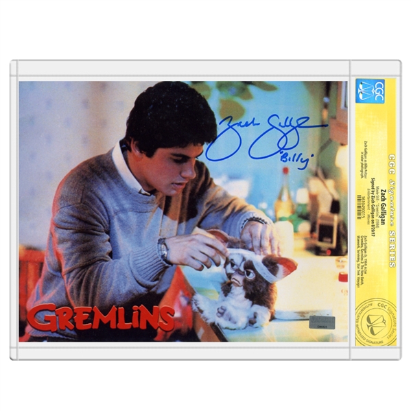Zach Galligan Autographed Gremlins Billy and Gizmo 8x10 Photo * CGC Signature Series