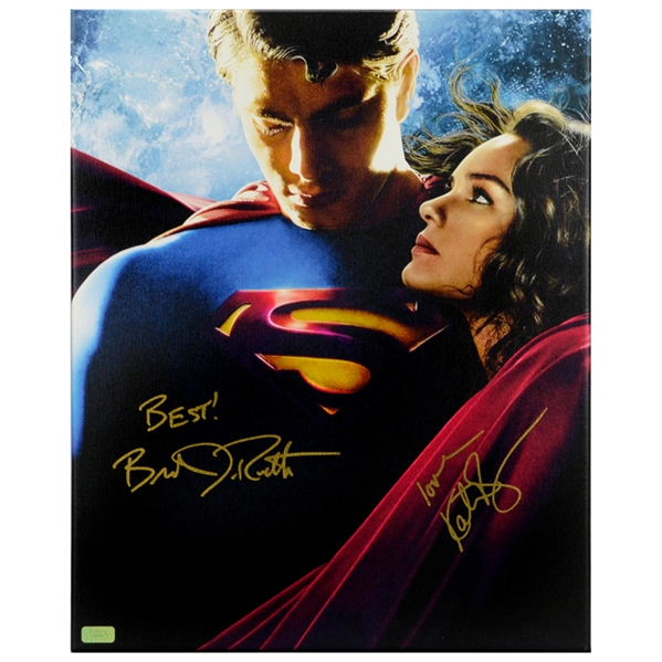  Brandon Routh and Kate Bosworth Autographed 16×20 Superman Returns Imax Canvas