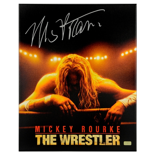 Mickey Rourke Autographed 16×20 The Wrestler Movie Artwork Canvas Gallery Edition