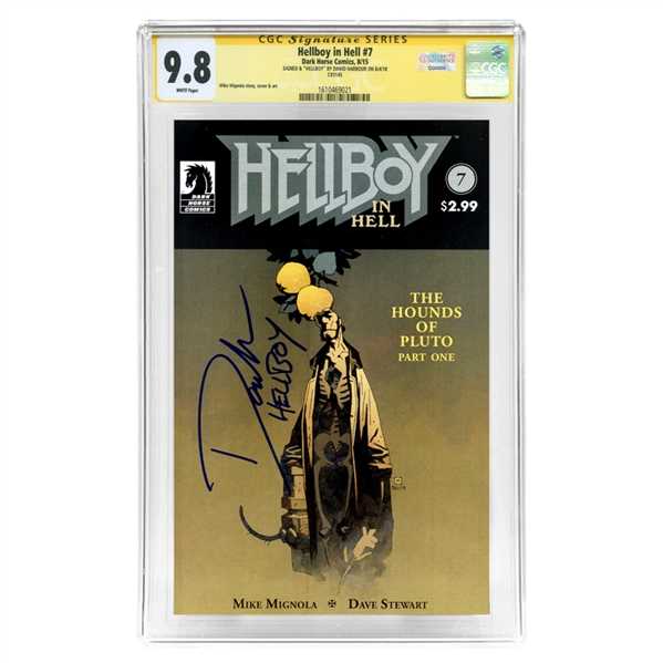 David Harbour Autographed 2015 Hellboy In Hell #7 *CGC SS 9.8 w/Hellboy Inscription 