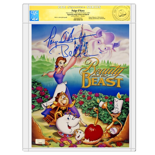 Paige OHara Autographed 1991 Beauty and the Beast 8x10 Photo * CGC Signature Series
