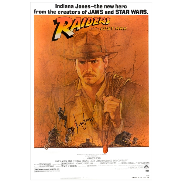 Harrison Ford Autographed 1981 Indiana Jones 27×40 Raiders of the Lost Ark the New Hero Poster                                                   